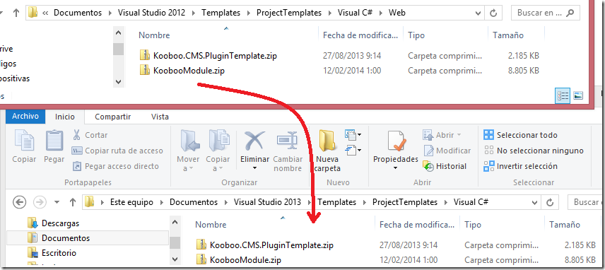 Copiar plantillas de Kooboo CMS a Visual Studio 2013