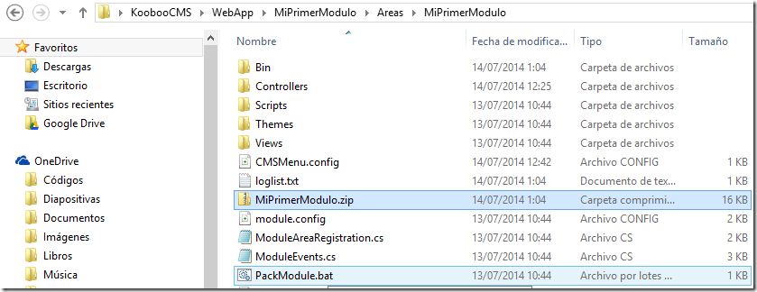 Empacar el Módulo en Kooboo CMS