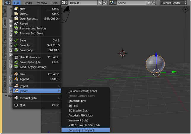 Exportar de Blender a Babylon.js