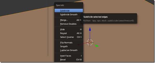 Subdividir un plano en modo de edición