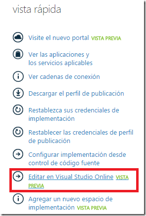 Editar en Visual Studio Online